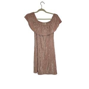 NWT No Comment shiny pink mini dress size medium